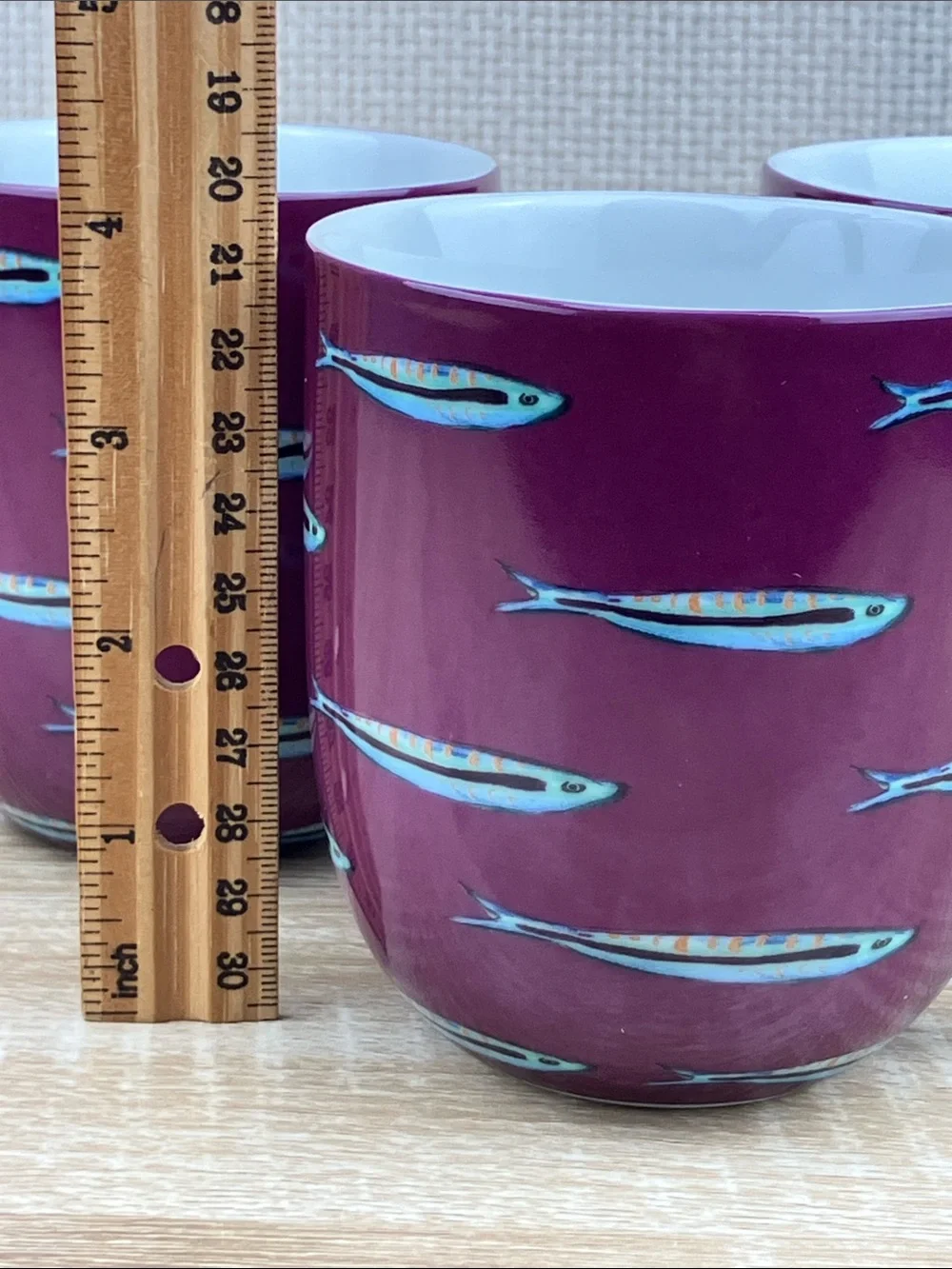 Fabienne Chapot Mugs Set of 3 Sardine Ceramic Coffee Cups NWOT